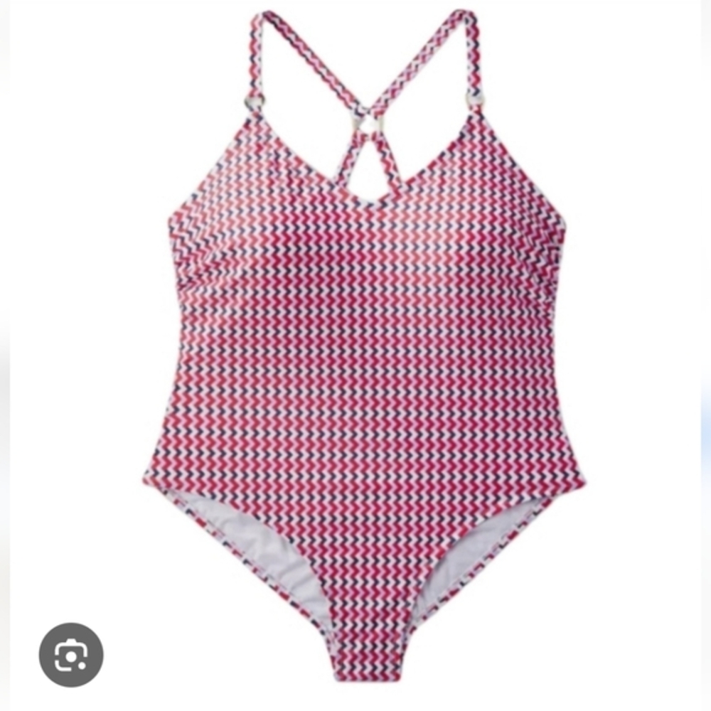 Kona Sol Red and White Swimsuit